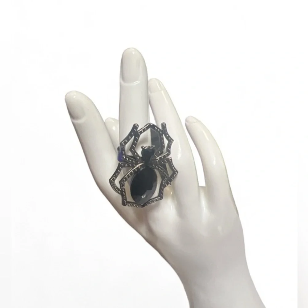 Unisex Adult Black Widow Spider Witch Adjustable Halloween Costume Spooky‎ Ring